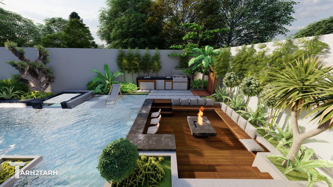 اجرای منظر و استخر