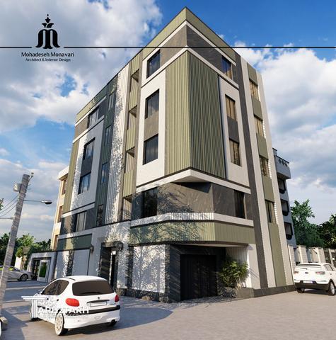 طراحی نما مدرن تمام آجر بدون شاسی کشی