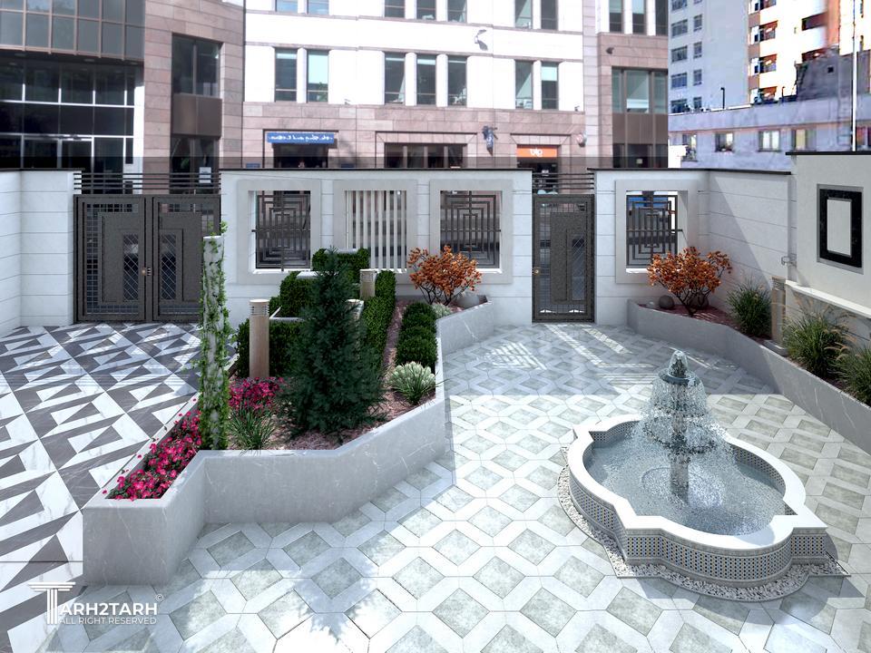 نمای دیوار ورودی حیاط