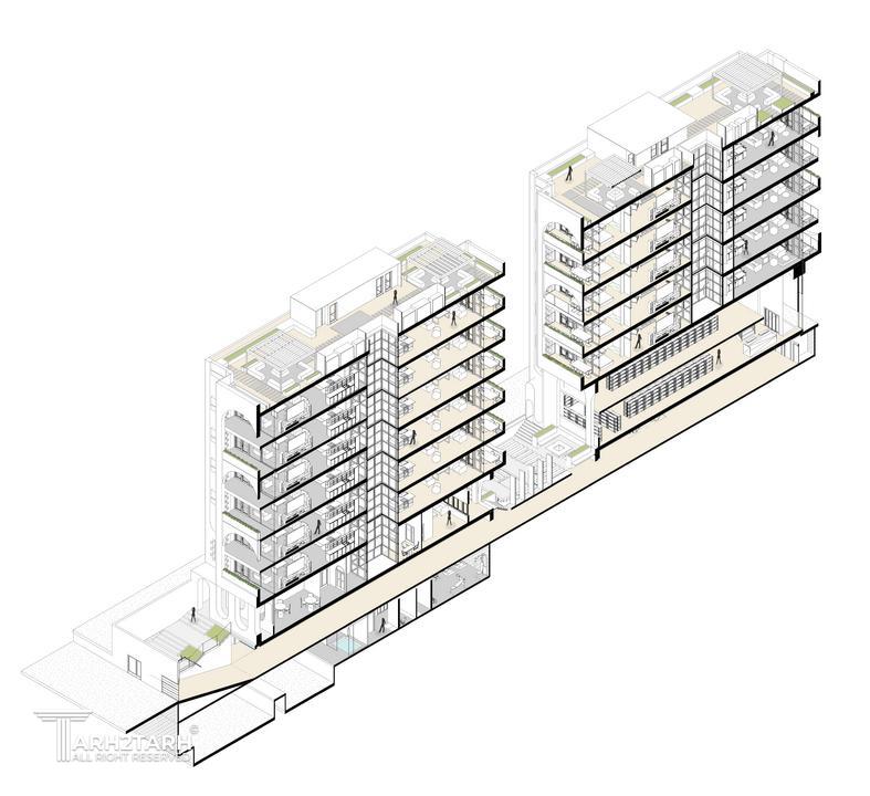 طراحی پلان، نما و روف گاردن مجتمع مسکونی رادو