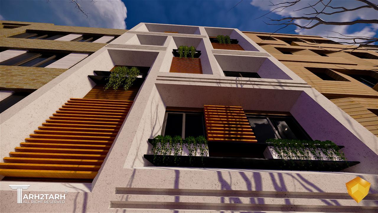 نمای جنوبی  ساختمان 5طبقه