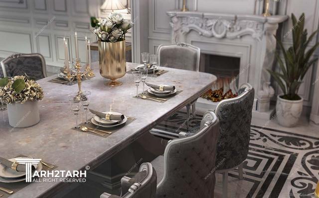طراحی فضای ناهارخوری کلاسیک