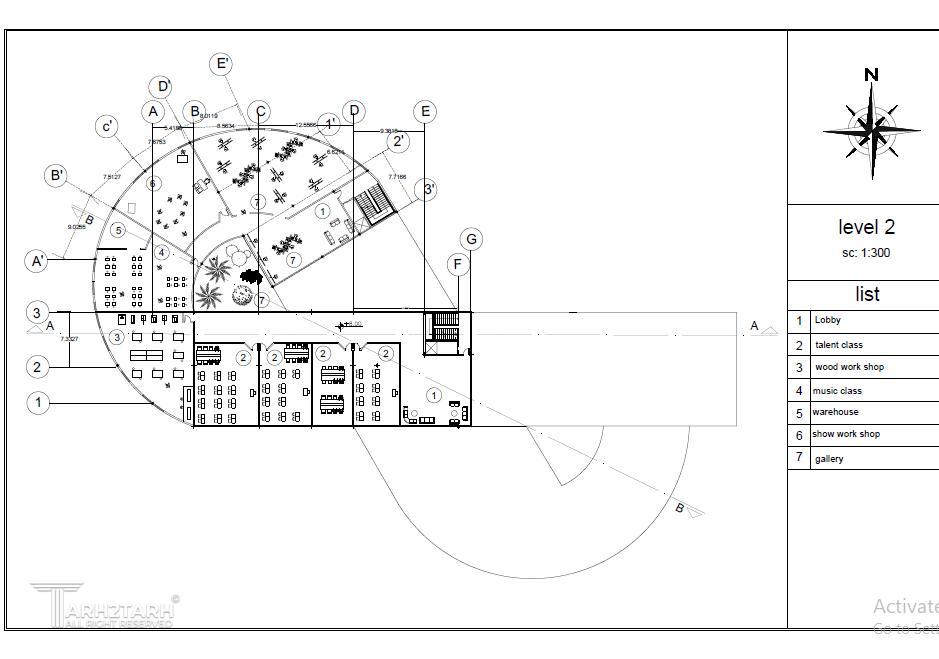 پلان طبقه دوم