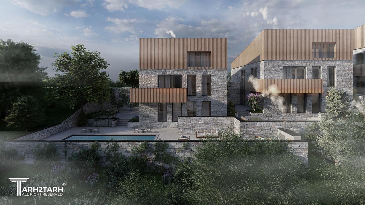 رندر نمای خارجی ویلا