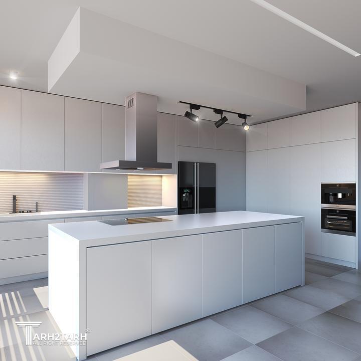 طراحی آشپزخانه طبقه پنت هاوس