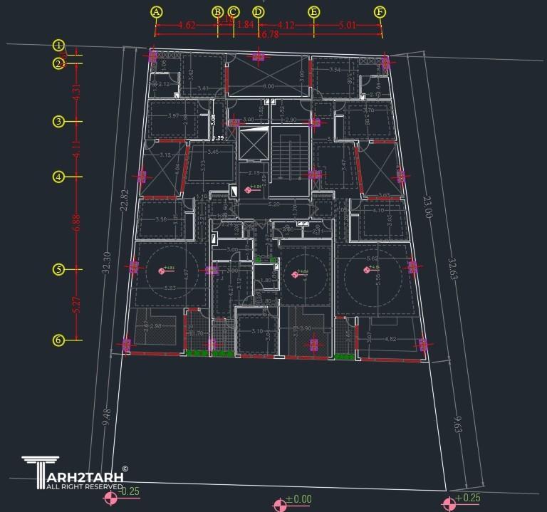 پلان اندازه گذاری طبقات
