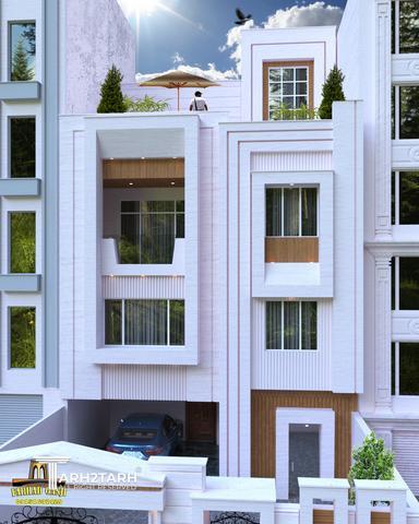 طراحی و اجرای نمای مدرن ساختمان تریبلکس