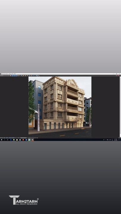 طراحی نمای نو کلاسیک که از کمترین متراژ زمین بهترین پلان و نما طراحی شده 