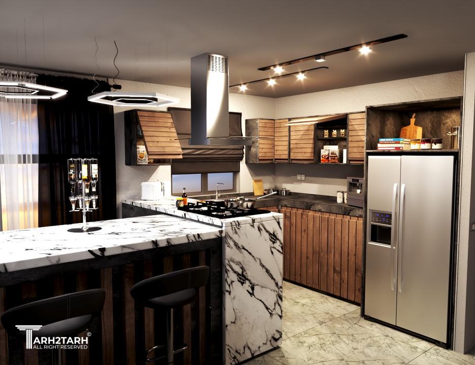 طراحی اشپزخانه واحد 140 متری واقع در تهرانپارس