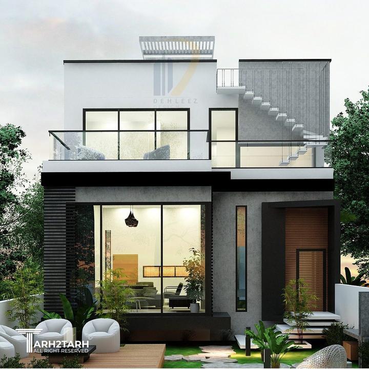 طراحی ویلای دوبلکس مدرن