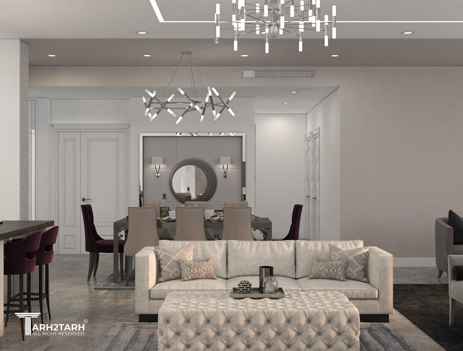 طبقه اول  نشیمن و پذیرایی واحد کوچک 