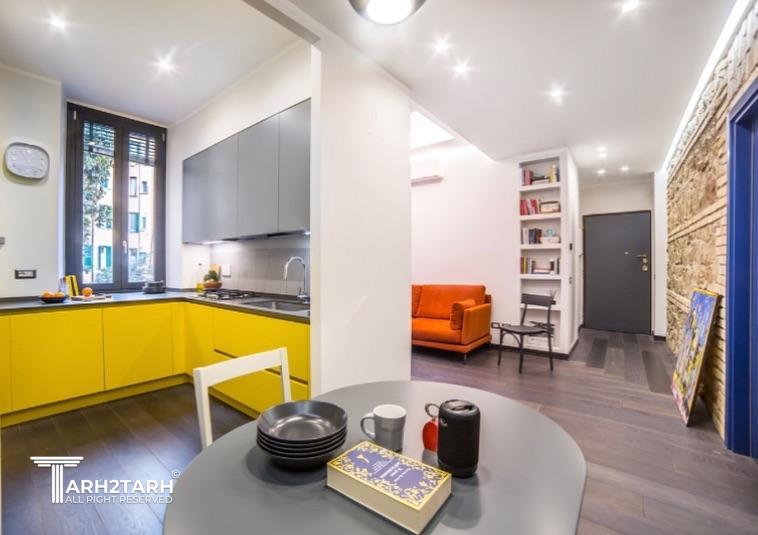 مدلینگ و رندرینگ طرح بازسازی واحد مسکونی