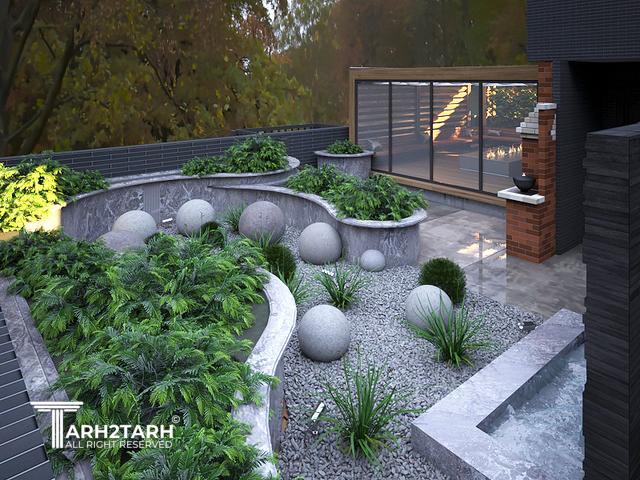 طراحی و محوطه سازی پنت هاوس مسکونی