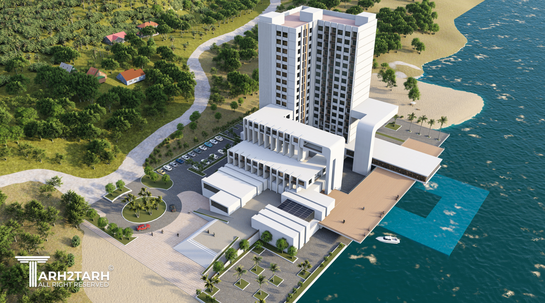 طراحی هتل آبی ساحلی