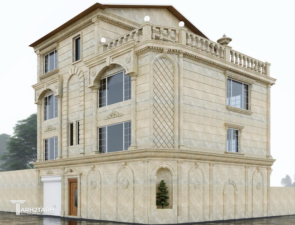 طراحی  نما ساختمان کلاسیک 