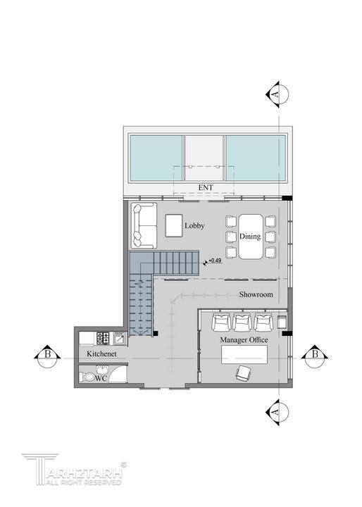 طراحی پلان، نما و داخلی  پروژه تجاری اداری سوله مارکت