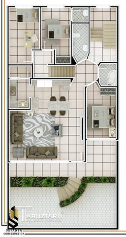 طراحی 3d پلان مسکونی