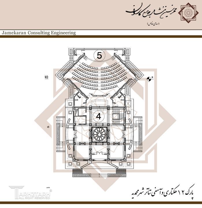 پلان آمفی تئاتر پارک 12 هکتاری محمدیه
