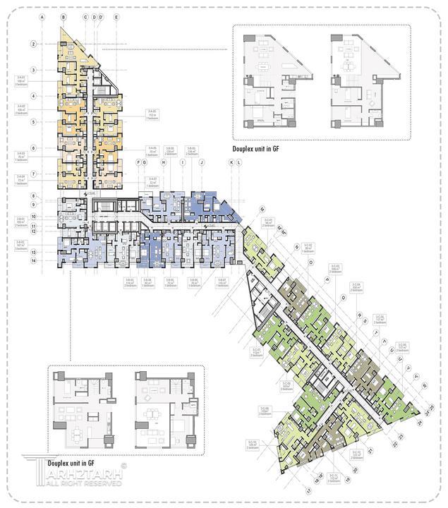 نمونه ای از پلان طبقات مسکونی