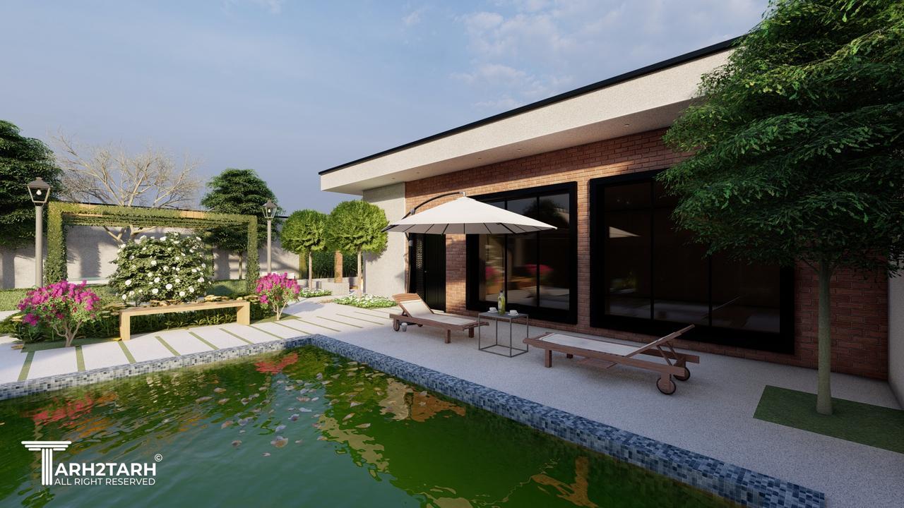 استخر و فضای دلنشین اطراف