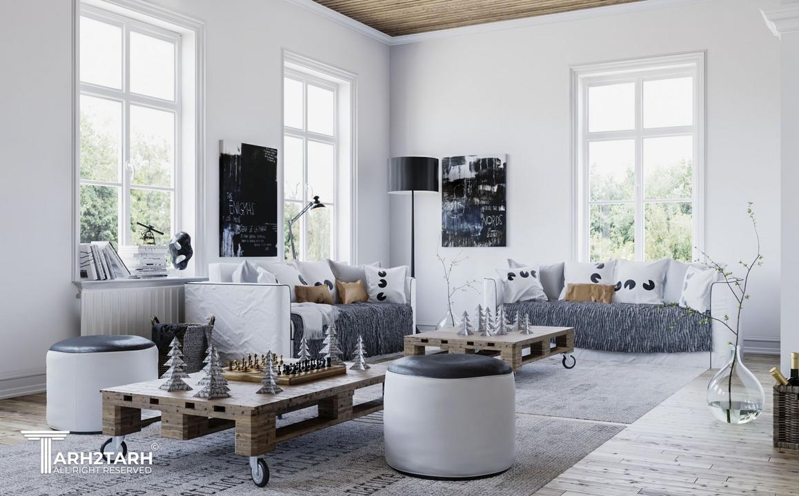 طراحی داخلی فضای نشیمن 