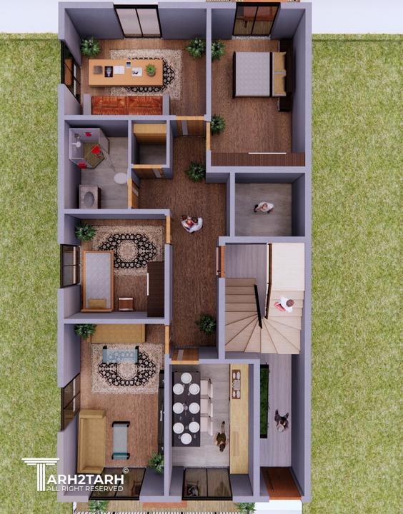 طراحی پلان پروژه 8 واحدی در ازمیر ترکیه