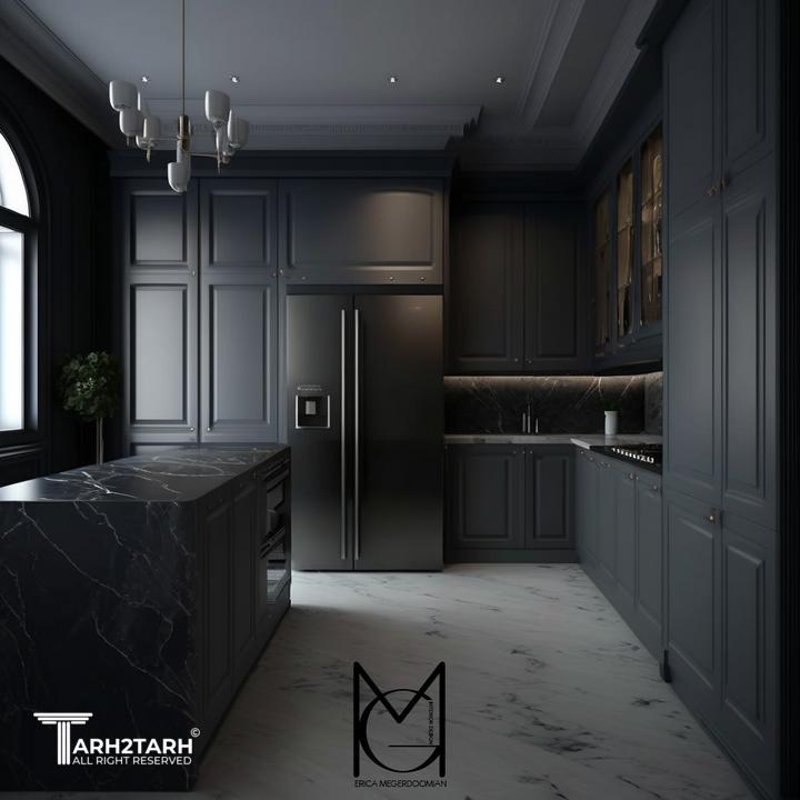 Matte Black Minimalist Kitchen