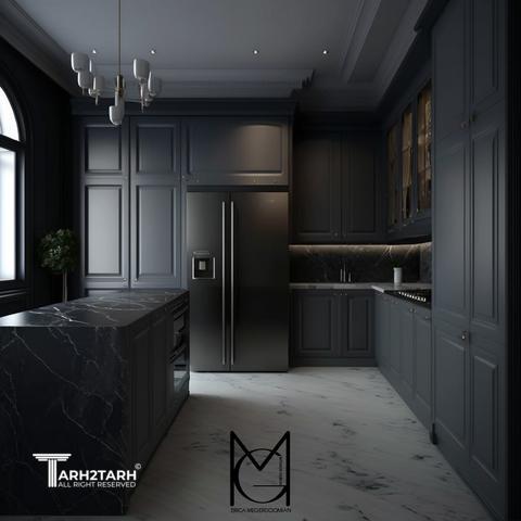 Matte Black Minimalist Kitchen
