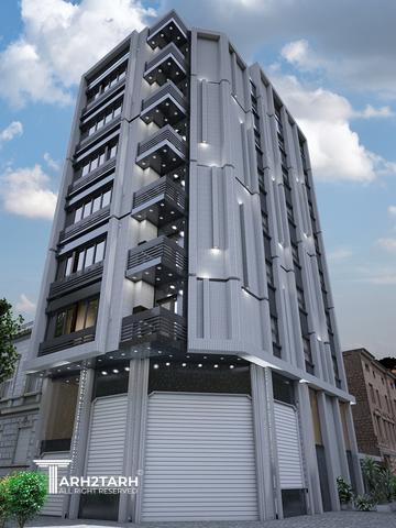 نمای ساختمان مسکونی 7 طبقه