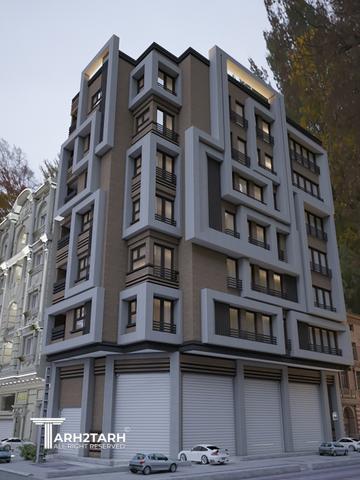 طراحی نمای ساختمان مسکونی هفت طبقه