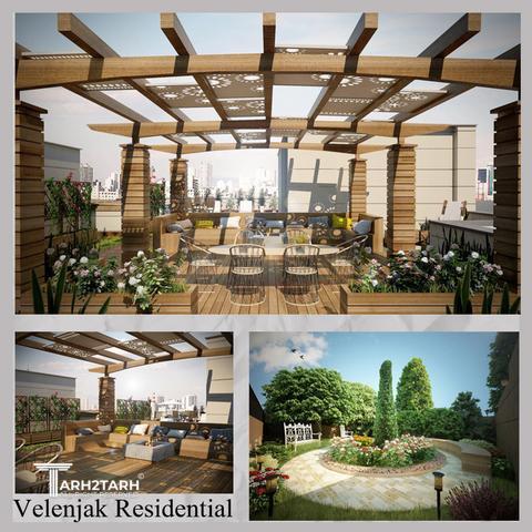 طراحی روف گاردن مجموعه ی مسکونی واقع در ولنجک