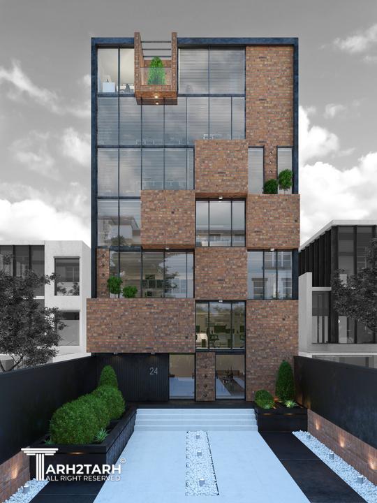 طراحی نمای ساختمان اداری آرون صنعت