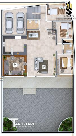 طراحی 3d پلان مسکونی