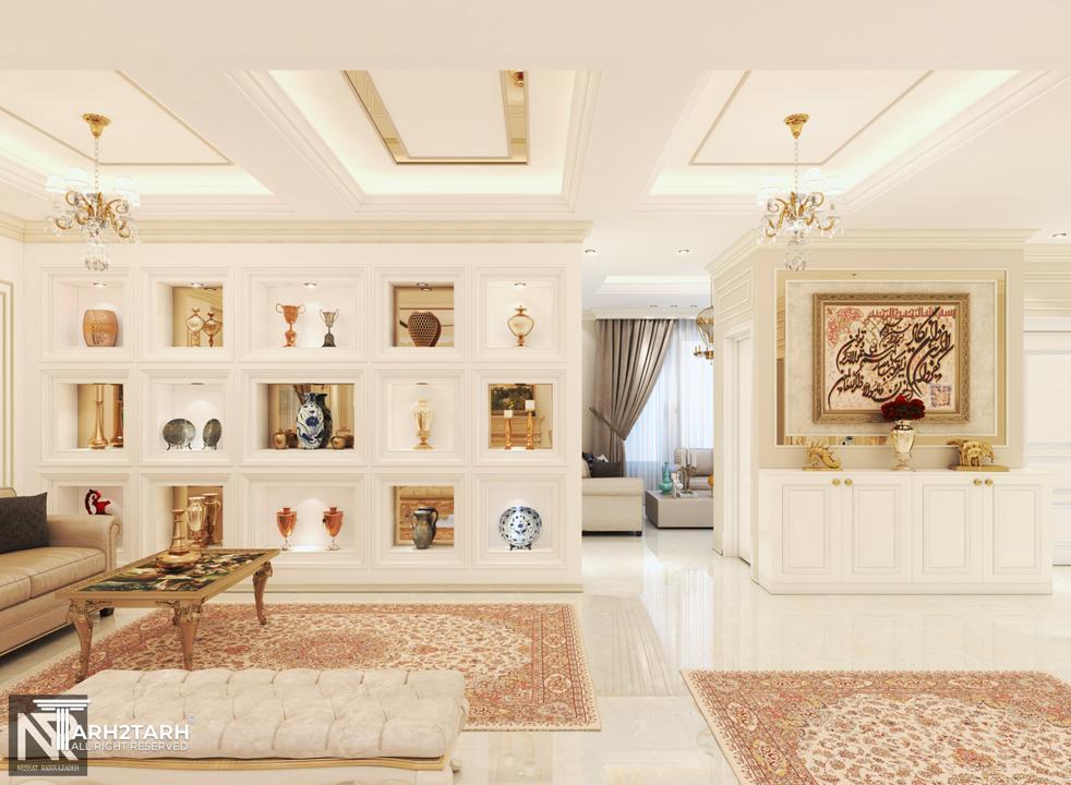 قسمتی از دیوار پذیرایی نئوکلاسیک