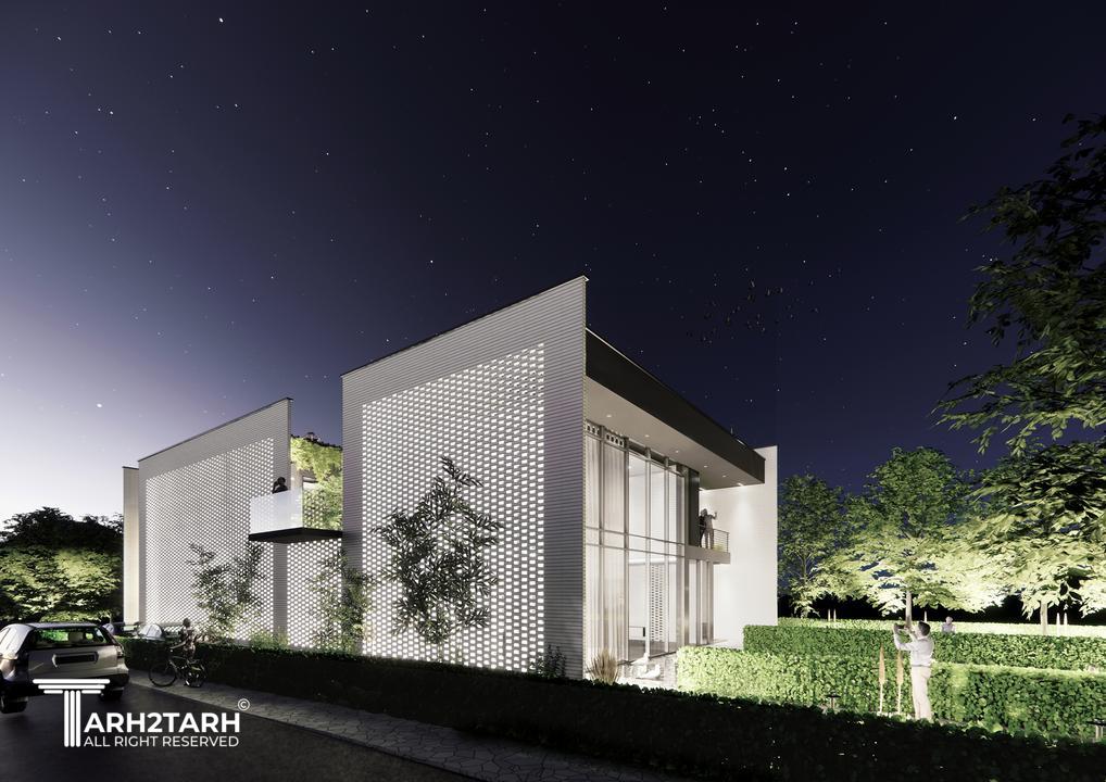 نمای اصلی (ایده نورپردازی شب)