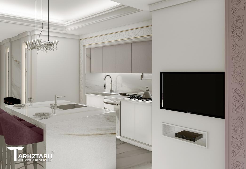 آشپزخانه قديمي و پر از زاويه به آشپزخانه اي مدرن تبديل شد 