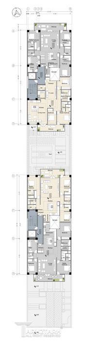 پلان تیپ طبقات(شامل 4 واحد در 2 بلوك جدا از هم)