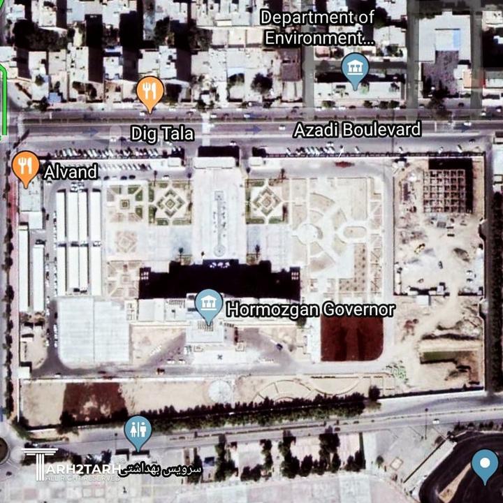 طراحی سایت پلان و فضای سبز مجموعه استانداری هرمزگان