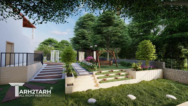 طراحی لنداسکیپ ویلای کلاردشت