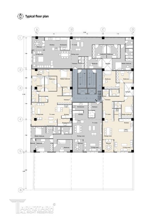 پلان تیپ طبقات(4 واحدی)