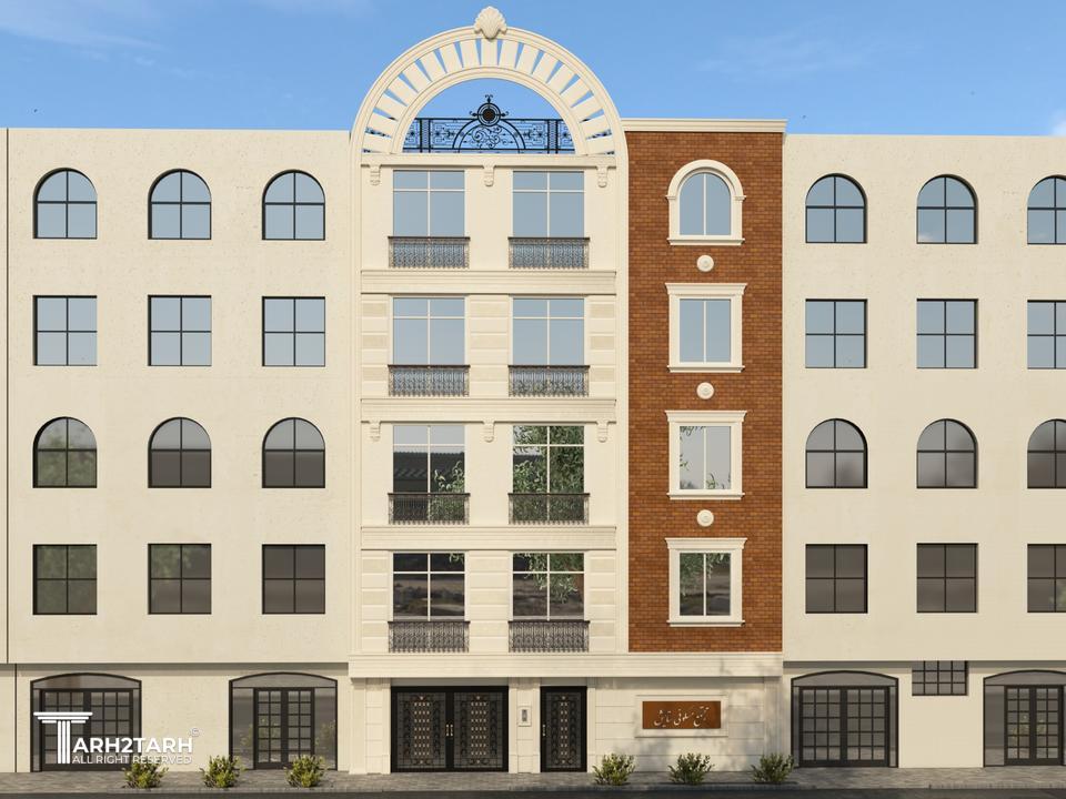 نمای ترکیبی سنگ و آجر
