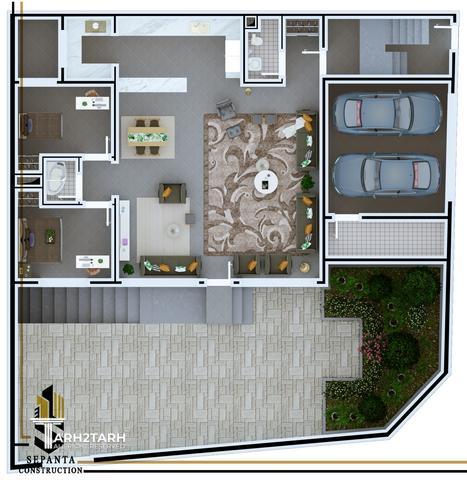 طراحی 3d پلان مسکونی