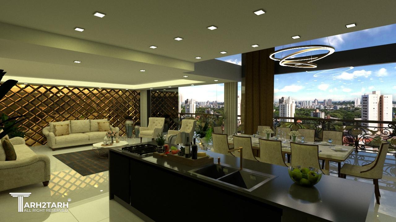 طراحی داخلی پنت هوس 400 متری جزیره کیش