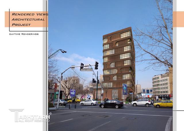 طراحی نما و پلان ساختمان تجاری اداری طالقانی