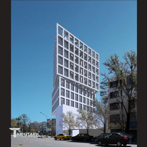 طراحی نما و پلان ساختمان تجاری اداری طالقانی