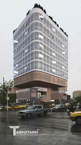 طراحی نما و پلان ساختمان تجاری اداری طالقانی