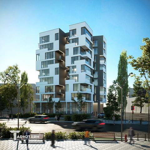 طراحی نما و پلان ساختمان تجاری اداری طالقانی