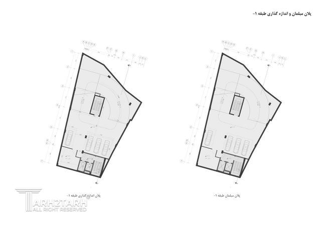 طراحی نما و پلان ساختمان تجاری اداری طالقانی
