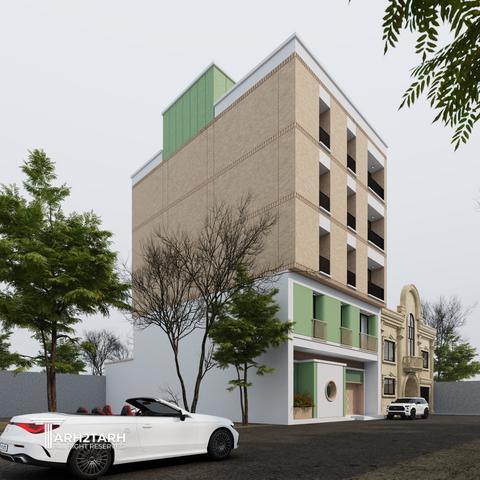 طراحی پلان و نما رویال رزیدنس رفسنجان