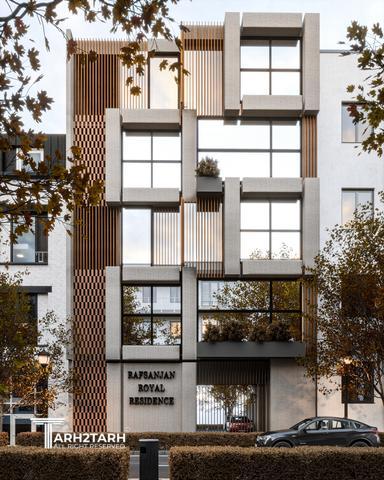 طراحی پلان و نما رویال رزیدنس رفسنجان